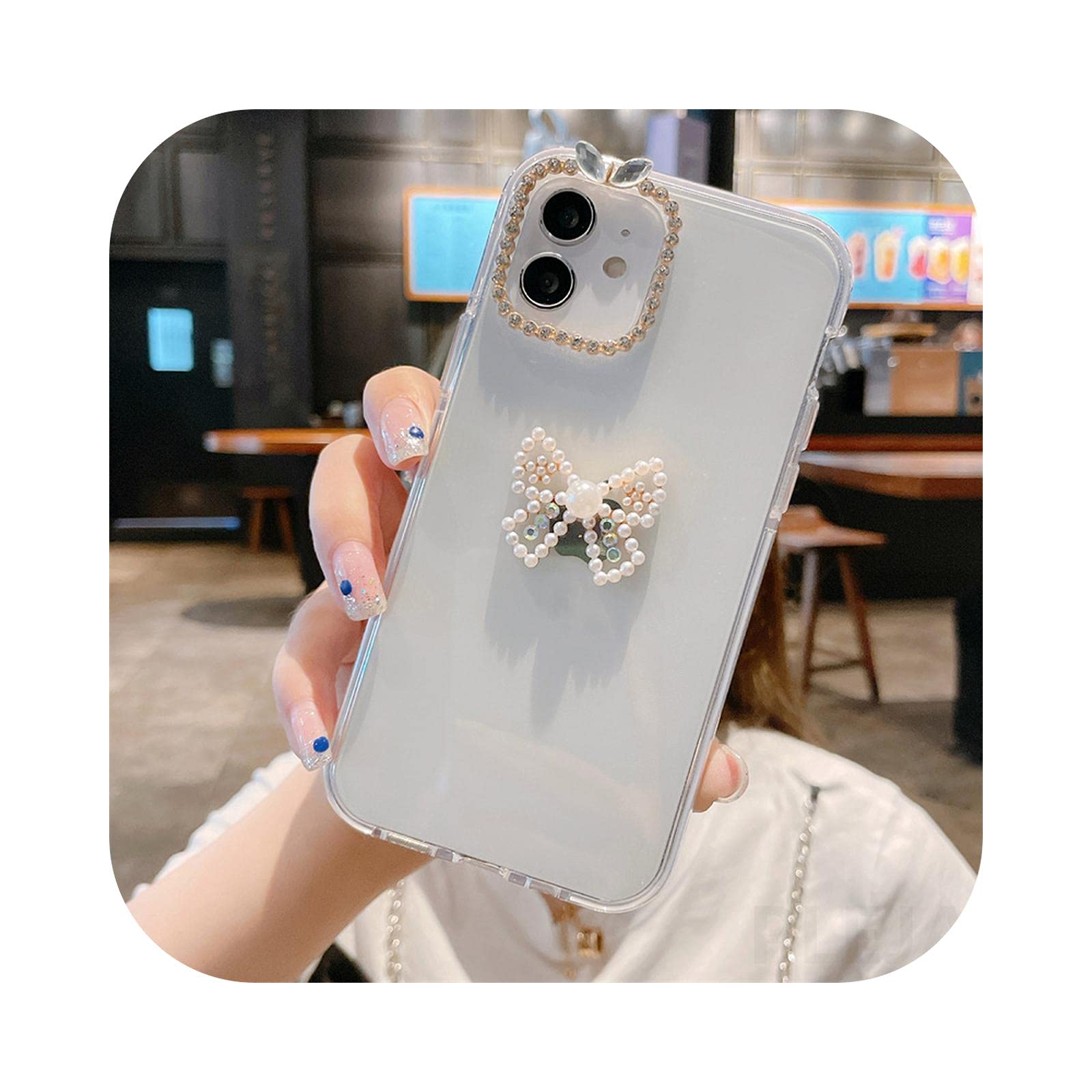 Amazon.co.jp: Luxury Diamond Swan Flower Mirror Phone Case For